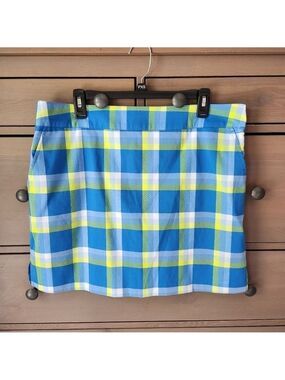 Izod Blue and White Plaid  Mini Pencil Golf Skort Size 12